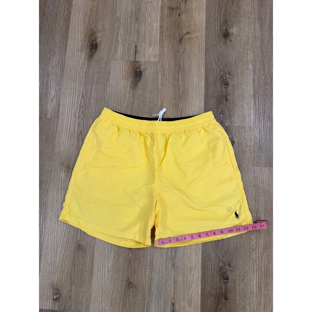 Polo‎ Ralph Lauren Mens XL Yellow Swim Trunks Mesh Lined Embroidered Pony Logo